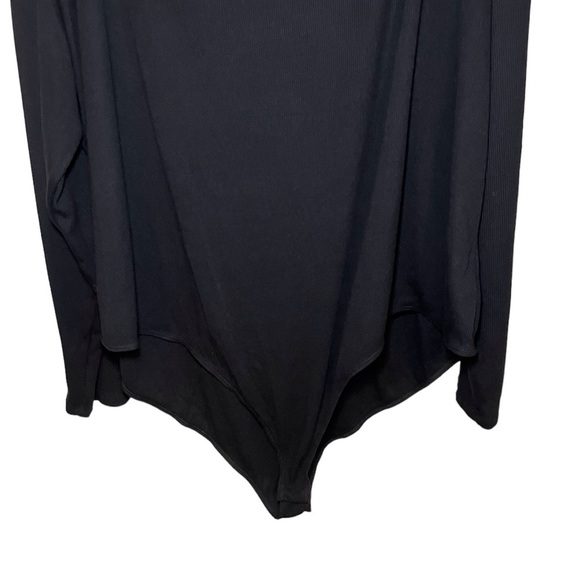 Ribbed Black Bodysuit with cut in front & snap closure Size: 4X - Picture 8 of 9